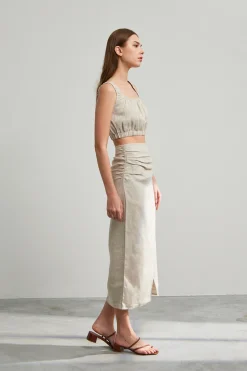 Textured Linen Crop Top