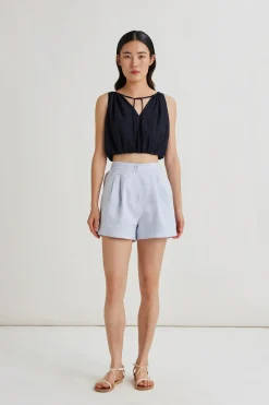Textured Linen Shorts