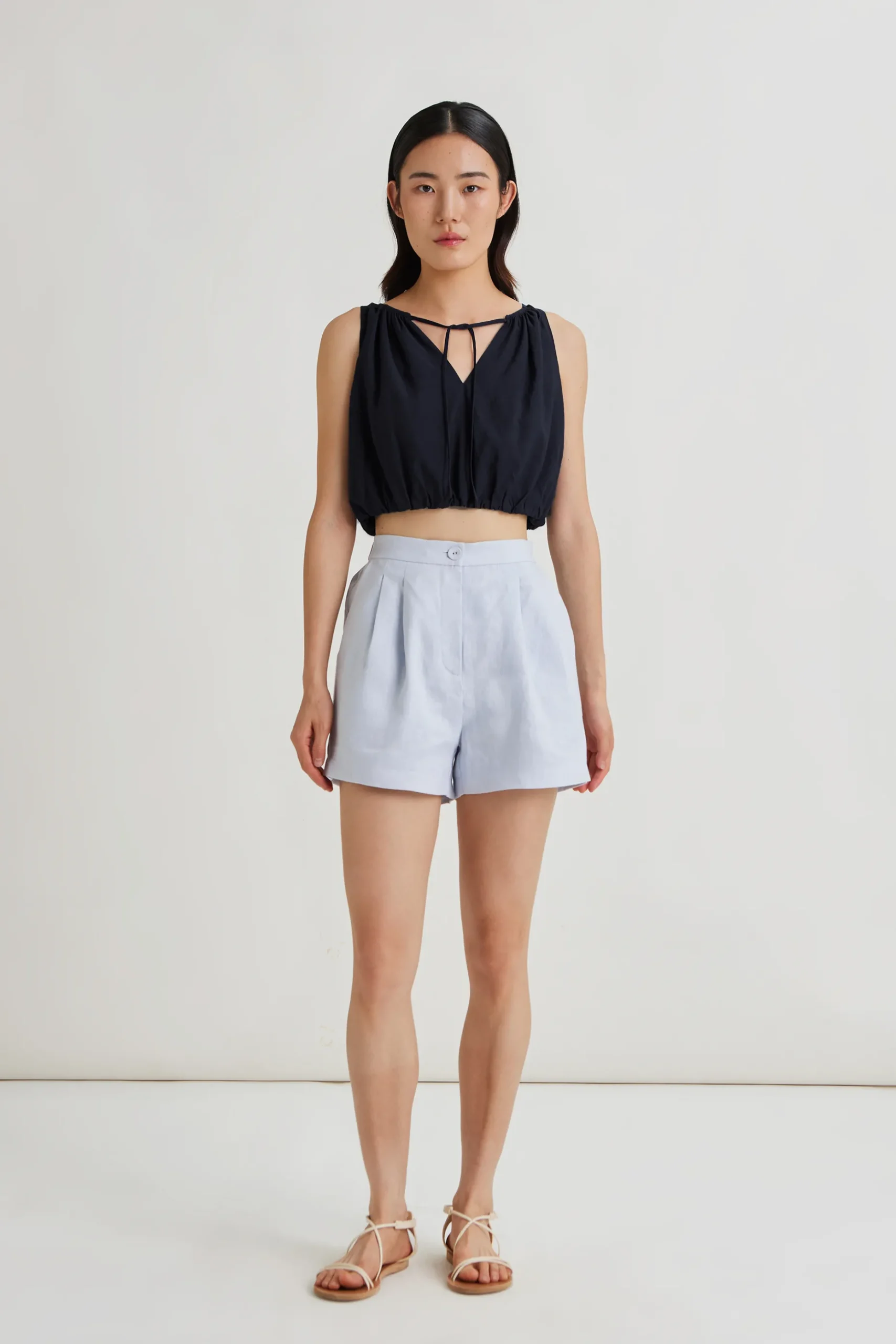 Textured Linen Shorts