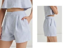 Textured Linen Shorts