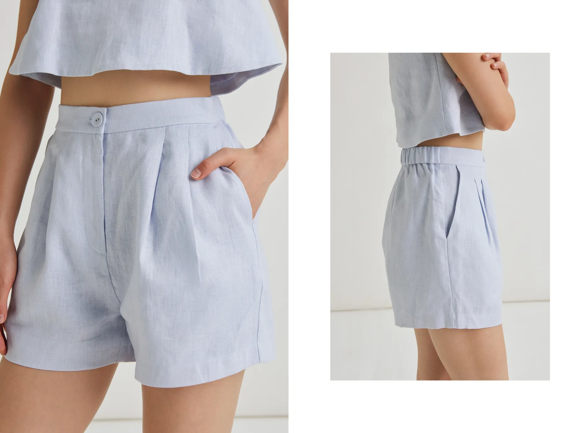 Textured Linen Shorts