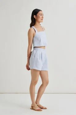 Textured Linen Shorts