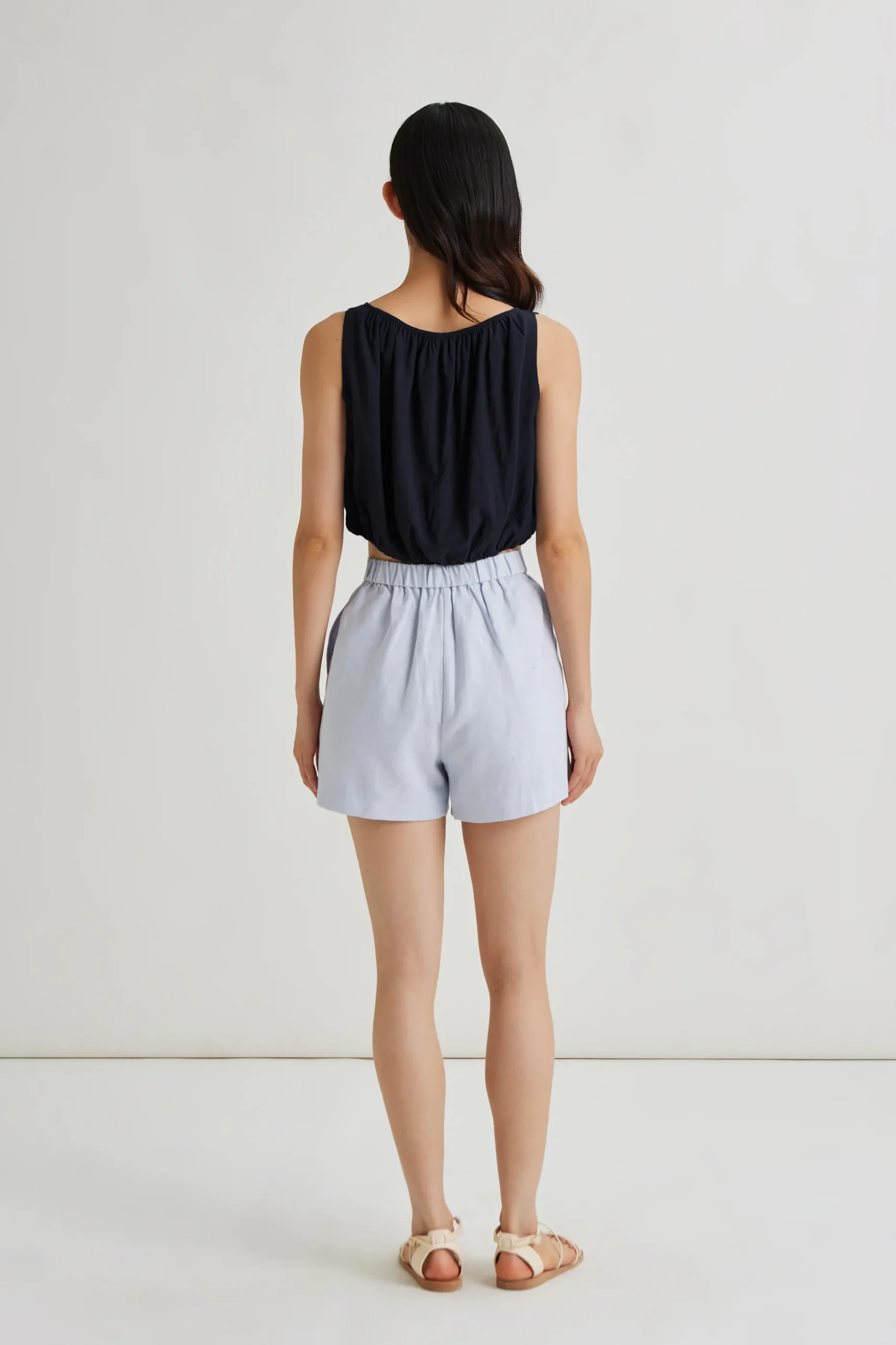 Textured Linen Shorts