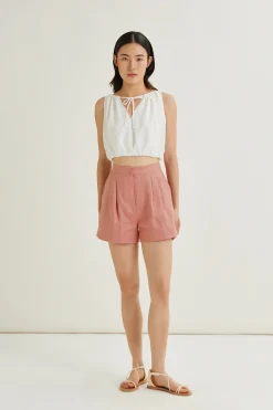 Textured Linen Shorts