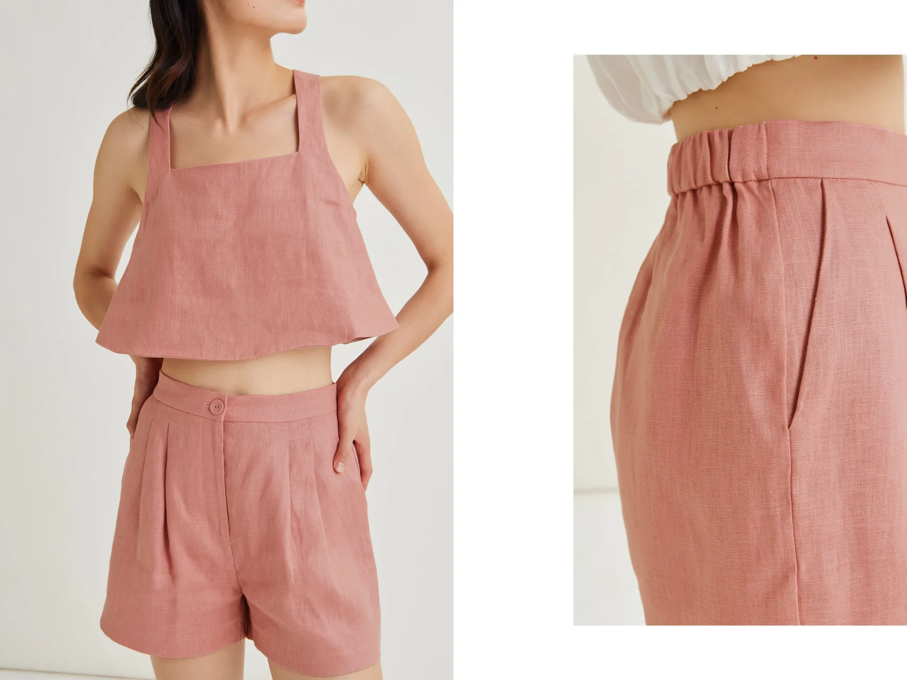 Textured Linen Shorts