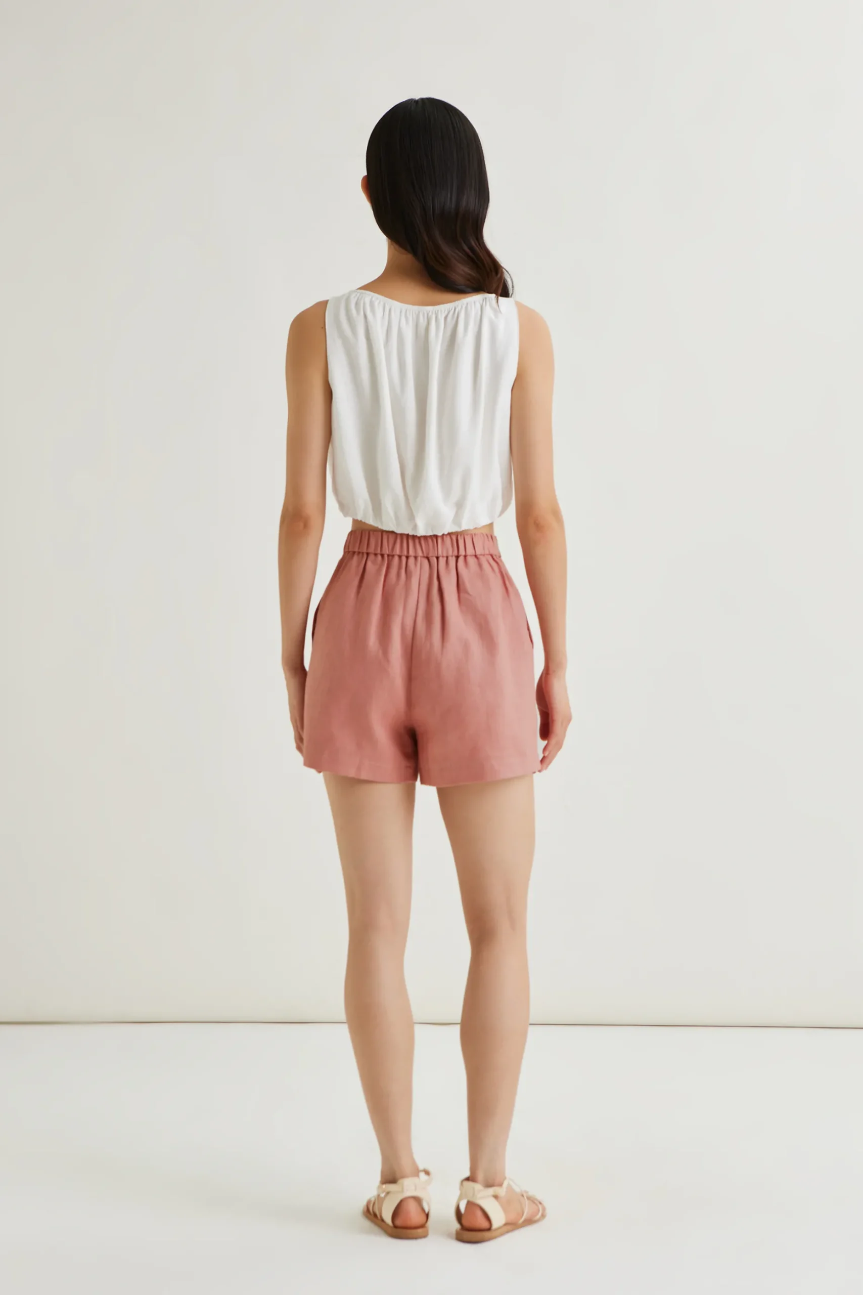 Textured Linen Shorts