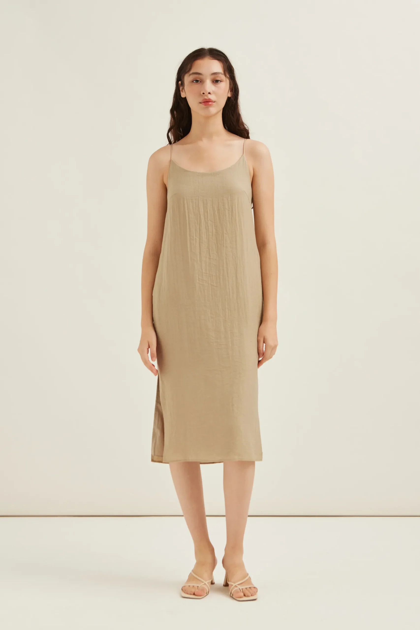 Textured Rayon Slip Dress