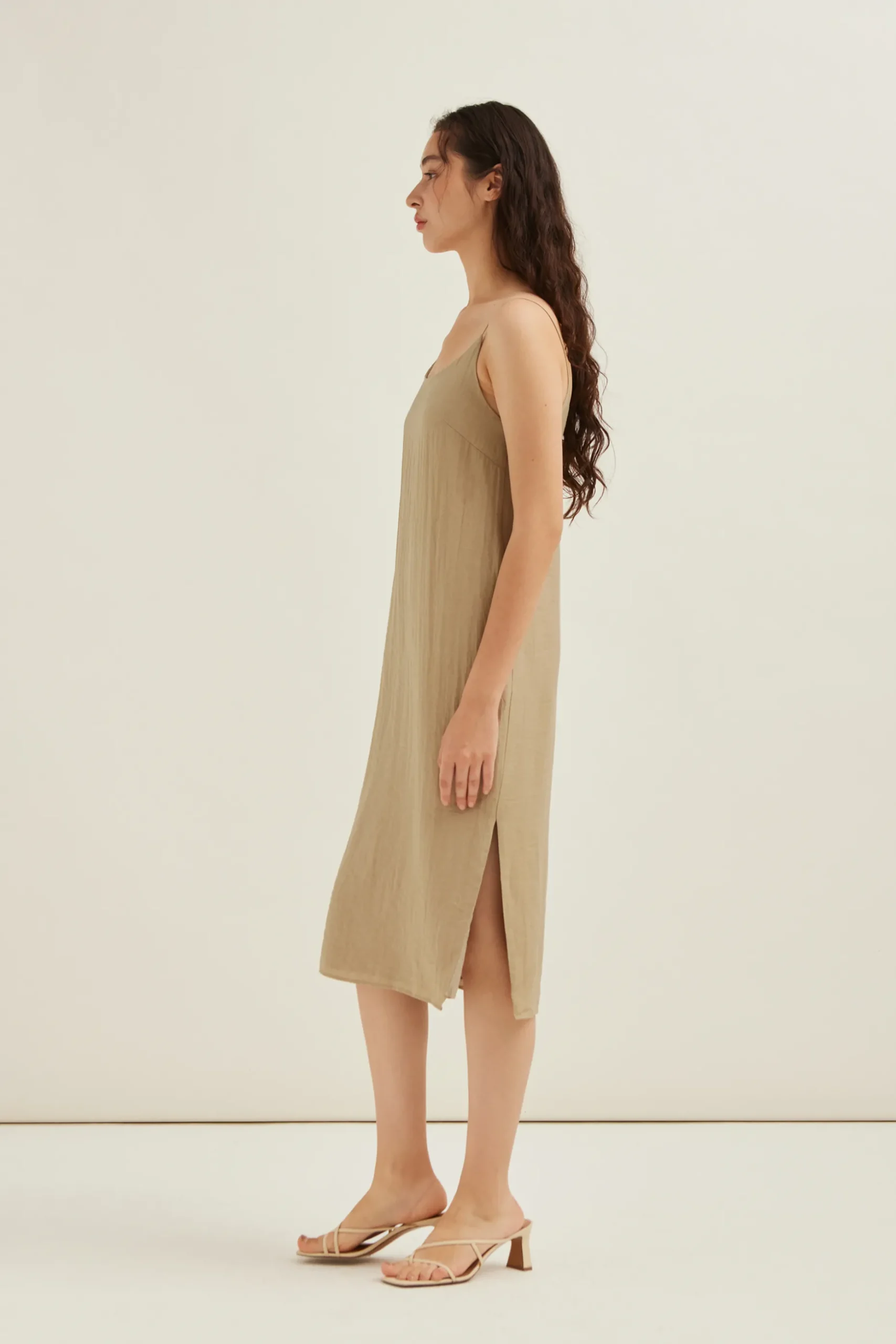 Textured Rayon Slip Dress
