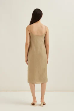 Textured Rayon Slip Dress