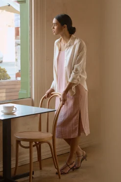 Textured Rayon Slip Dress