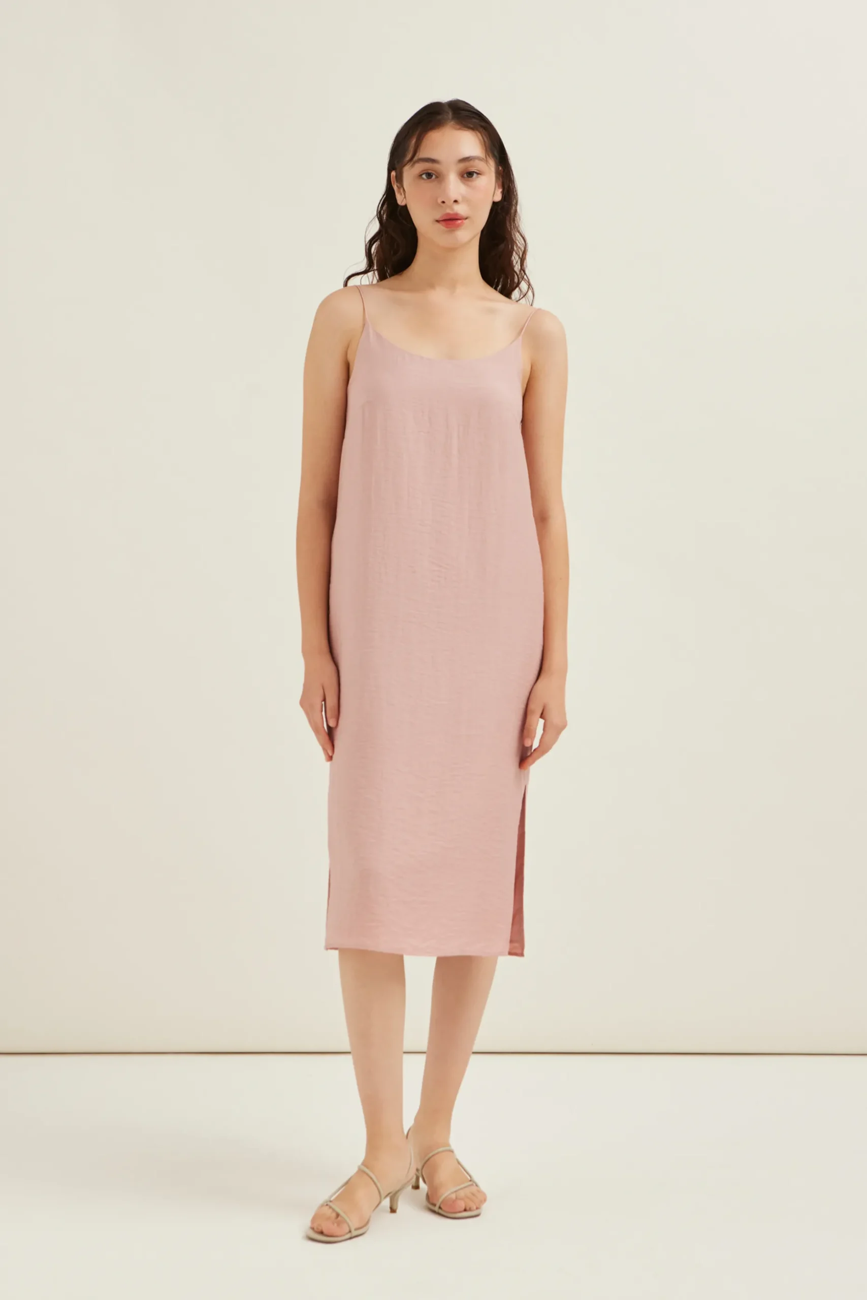 Textured Rayon Slip Dress