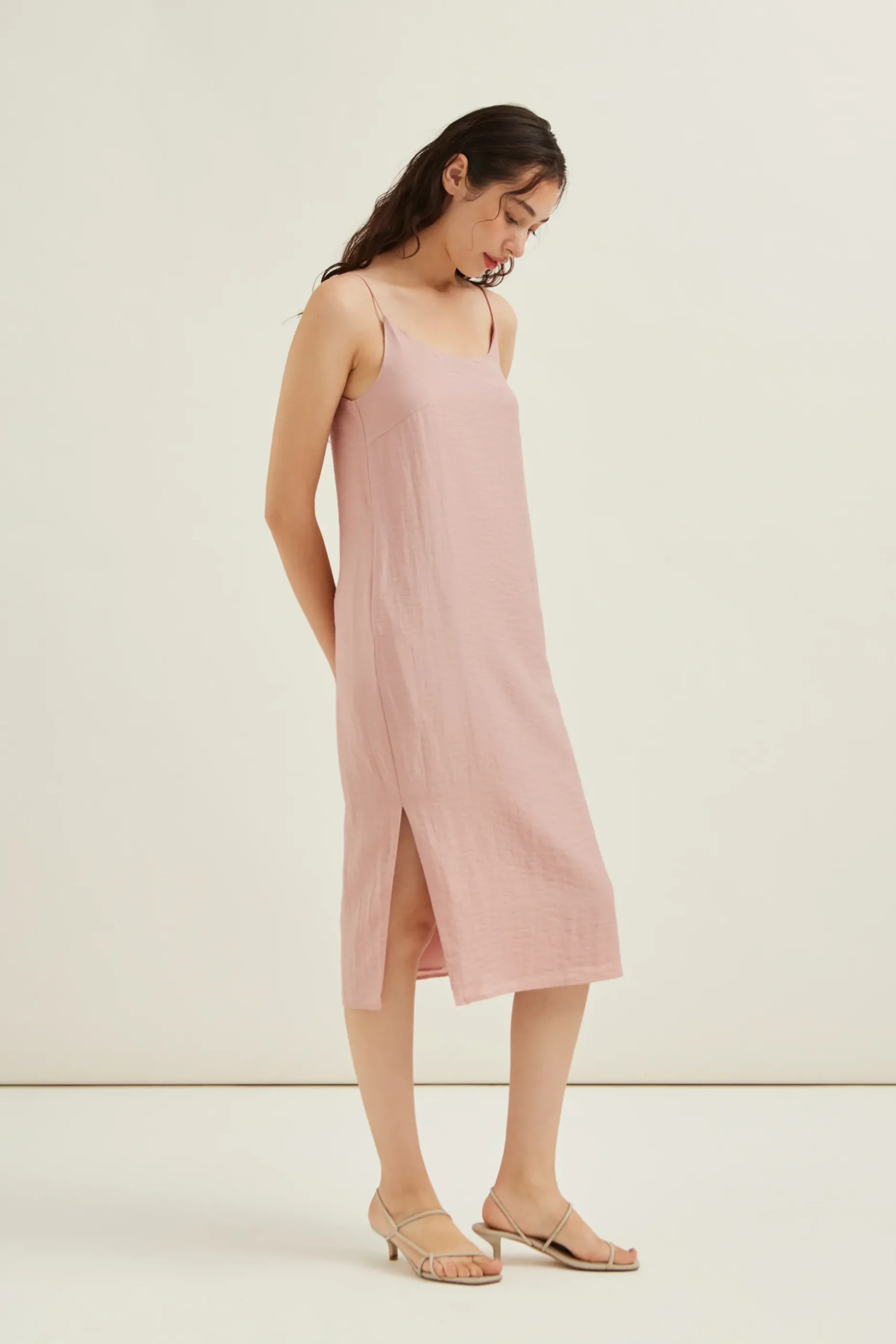 Textured Rayon Slip Dress