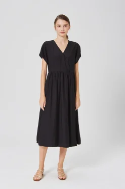 Textured Rayon Wrap Dress