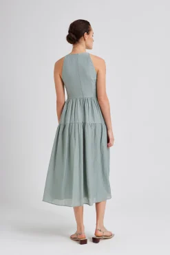 Textured Tiered Midi Dress