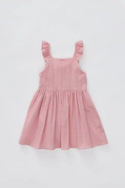 Textured V-Back Ruffle Dress