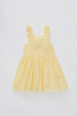 Textured V-Back Ruffle Dress