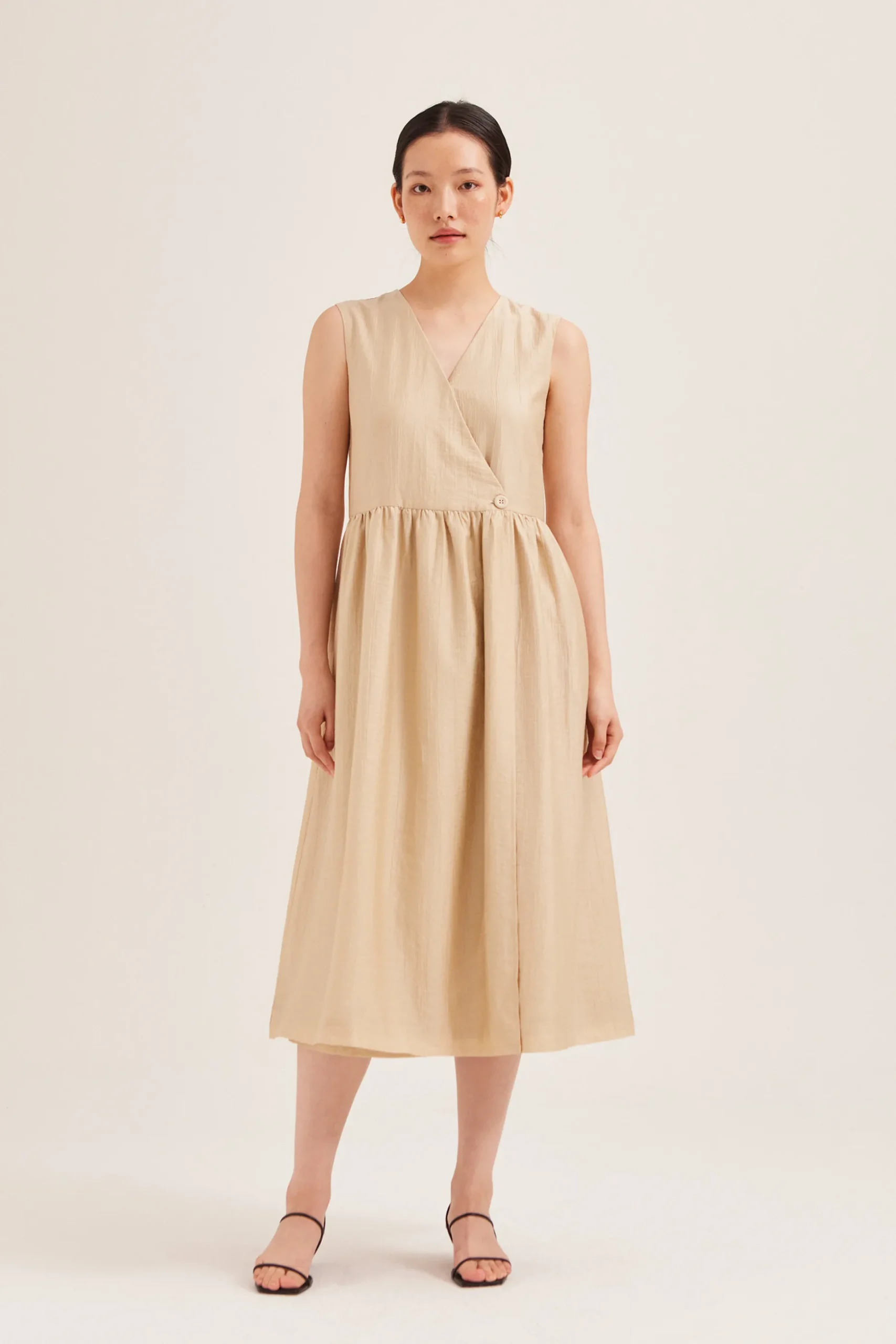 Textured Viscose Wrap Dress