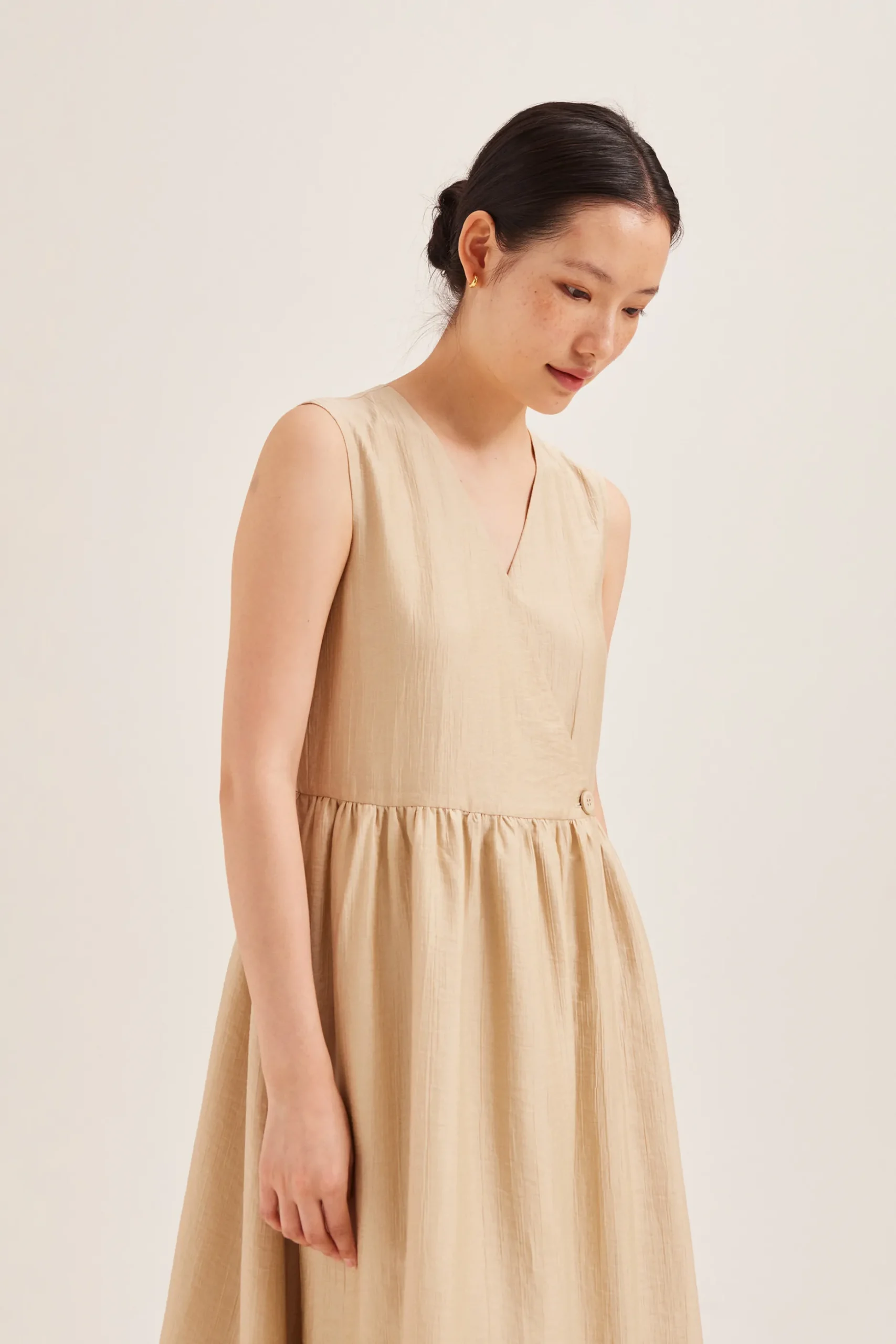 Textured Viscose Wrap Dress