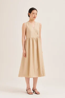 Textured Viscose Wrap Dress