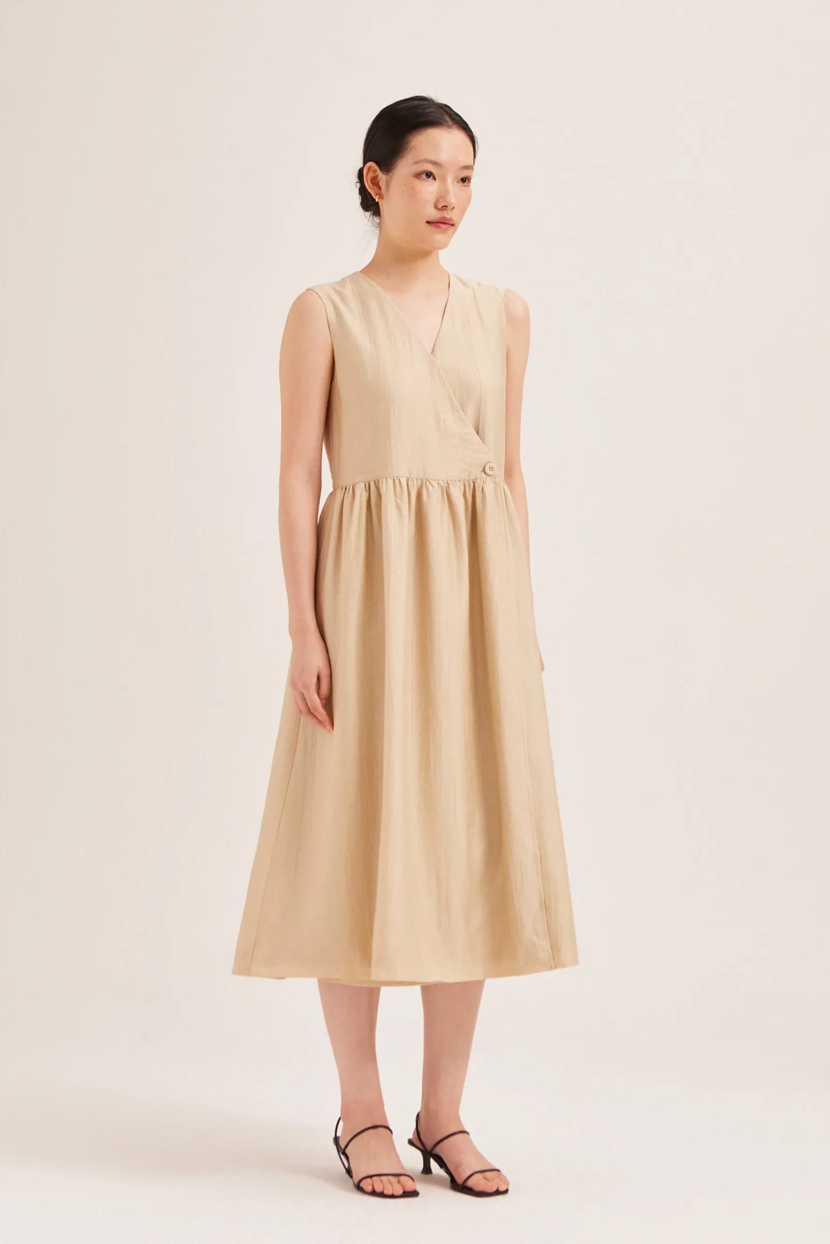 Textured Viscose Wrap Dress