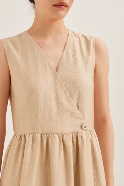 Textured Viscose Wrap Dress