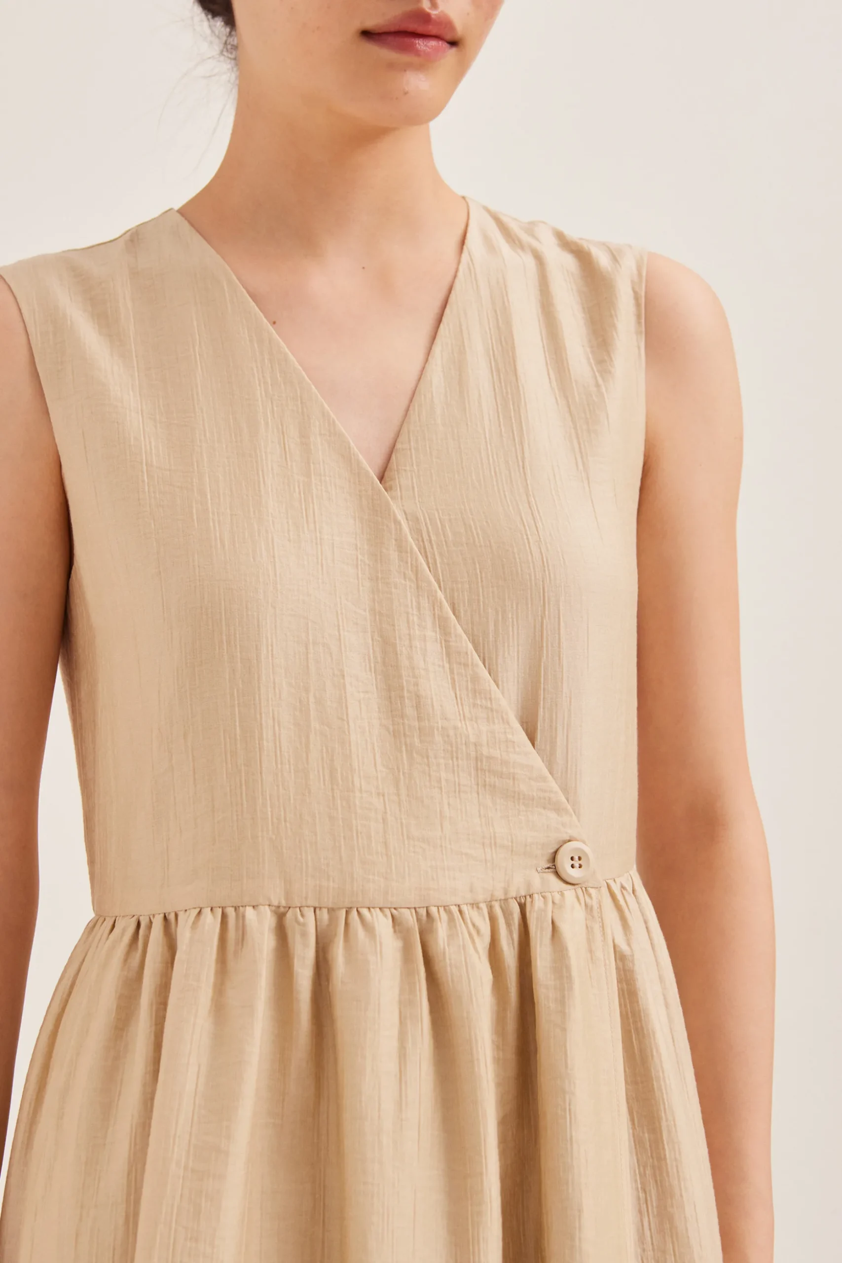 Textured Viscose Wrap Dress