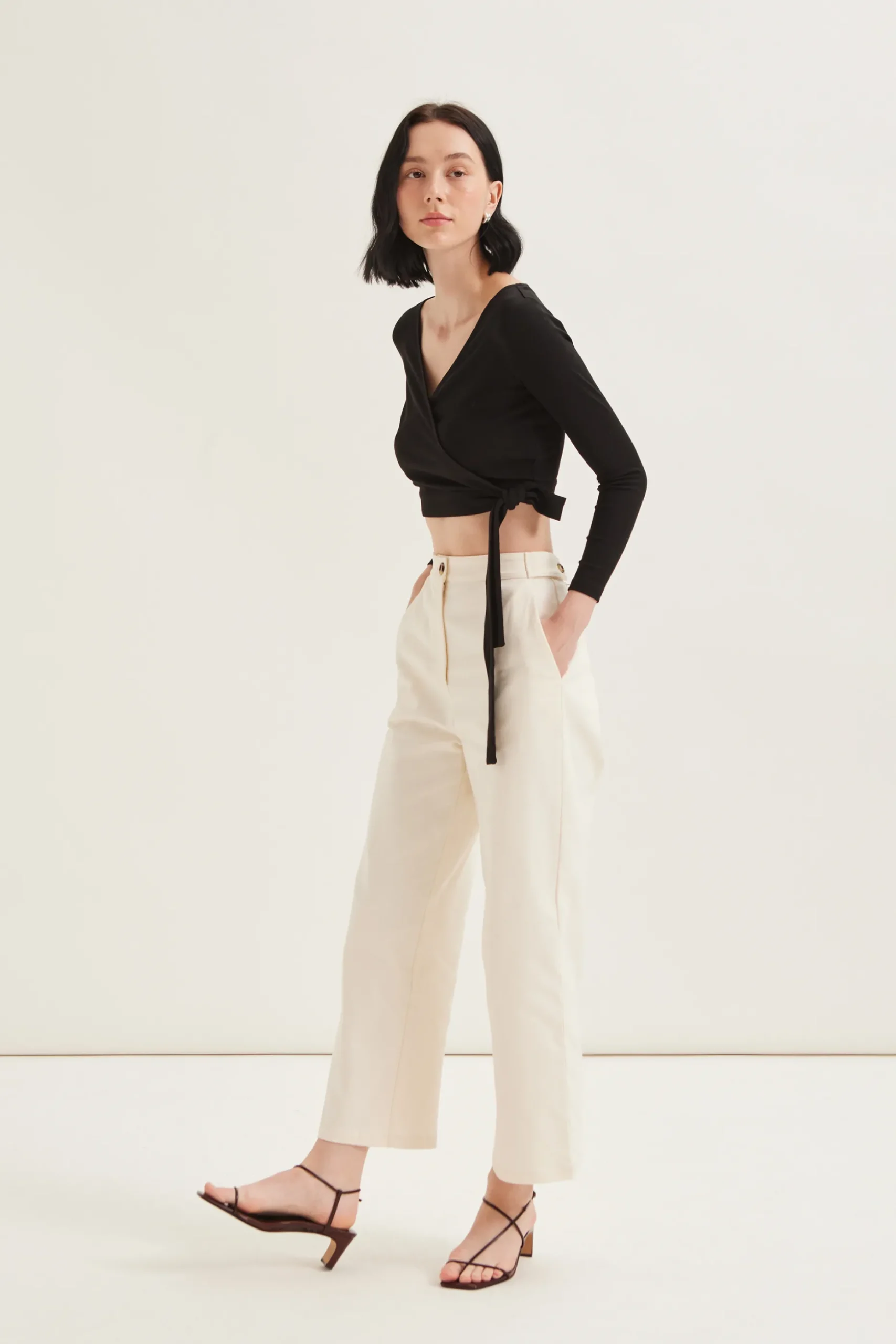Two-Way Jersey Wrap Top