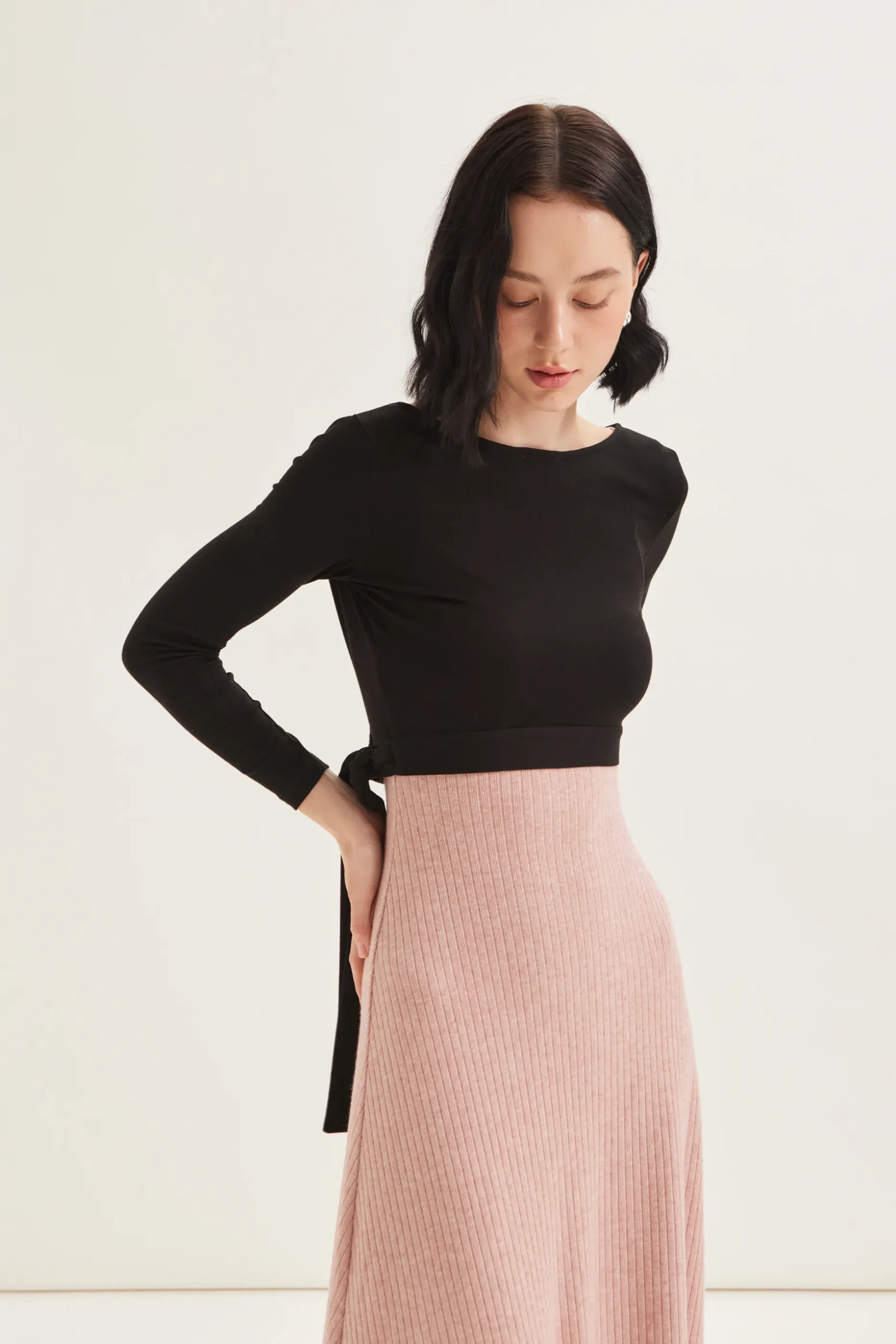 Two-Way Jersey Wrap Top