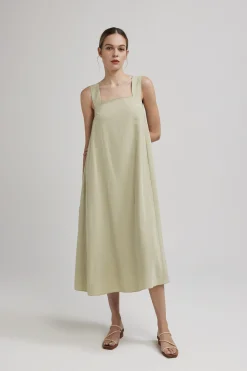 V-Back Gathered Tent Dress