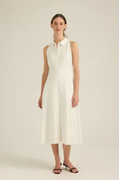 Viscose Button-Down Midi Dress