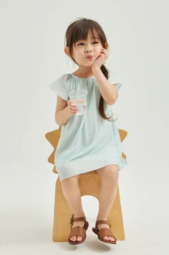 Viscose Flutter Sleeve Dress