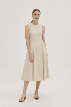 Viscose Panelled Midi Dress