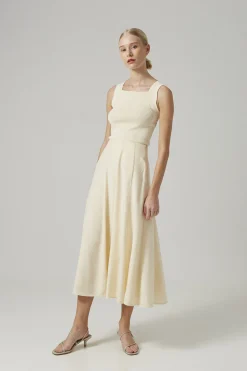 Viscose Panelled Midi Skirt