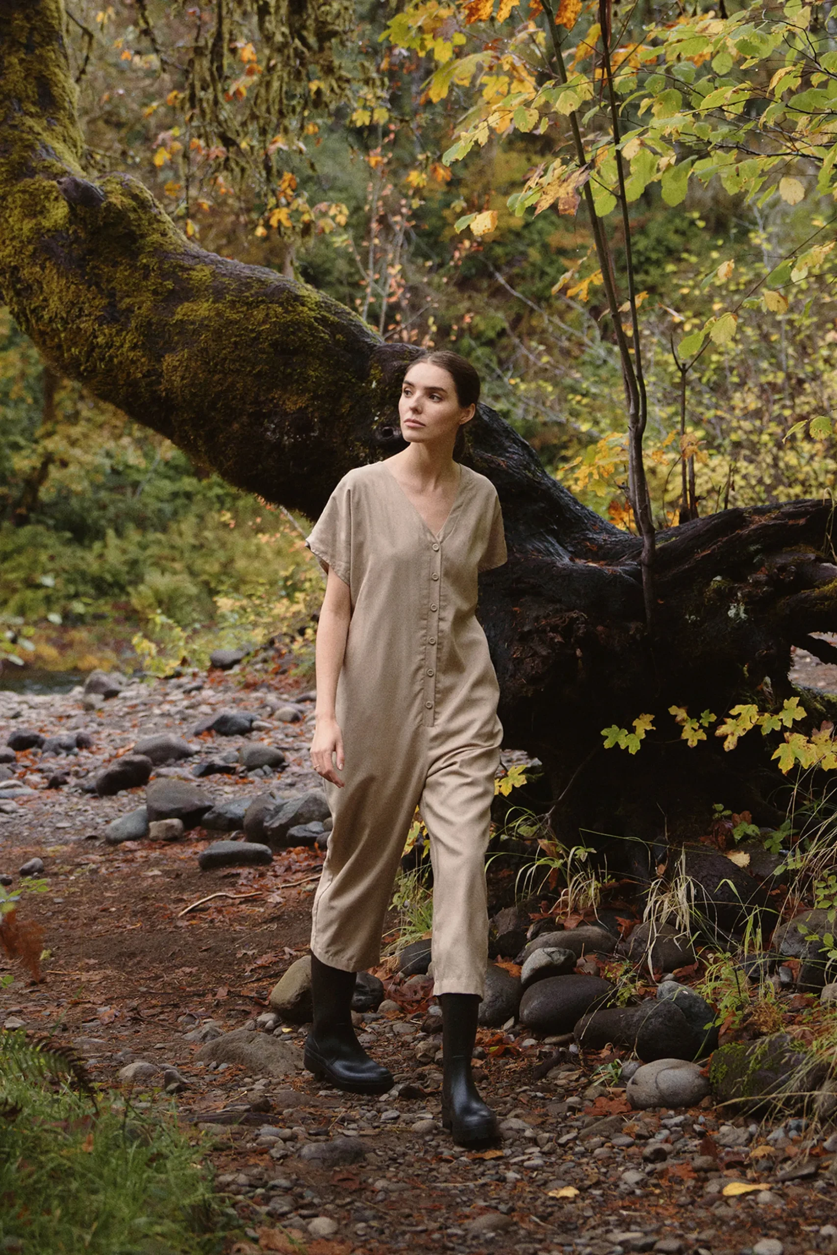 Viscose V-Neck Jumpsuit
