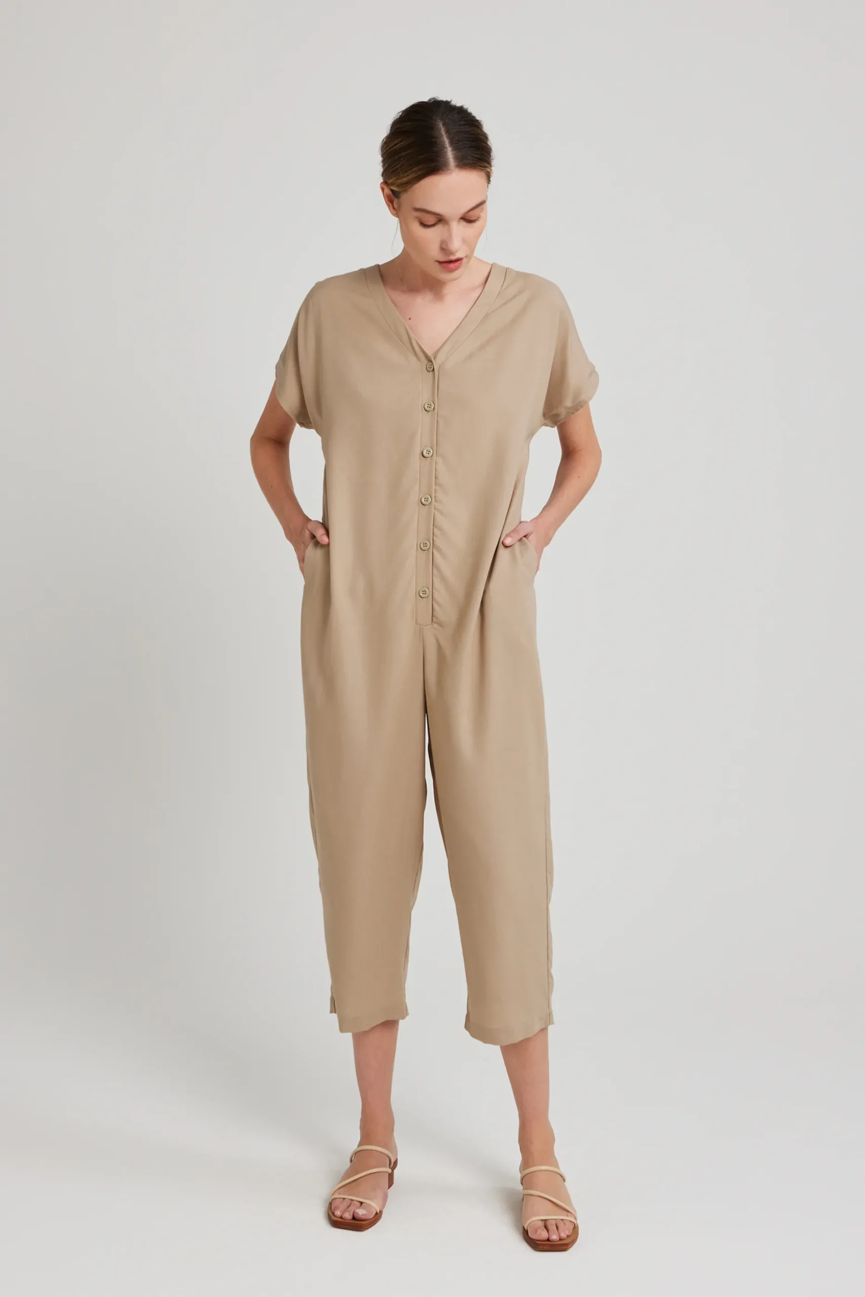 Viscose V-Neck Jumpsuit
