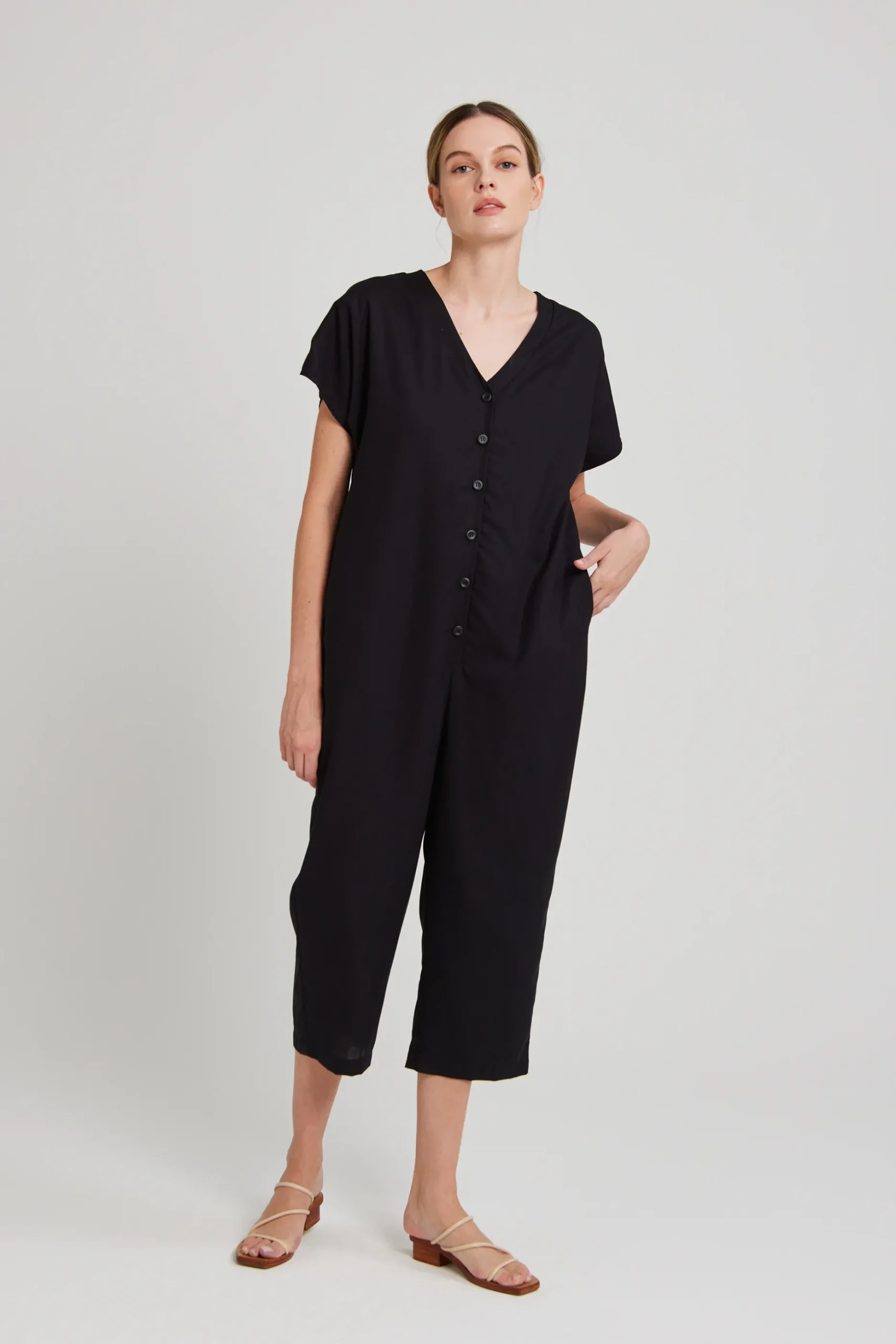 Viscose V-Neck Jumpsuit
