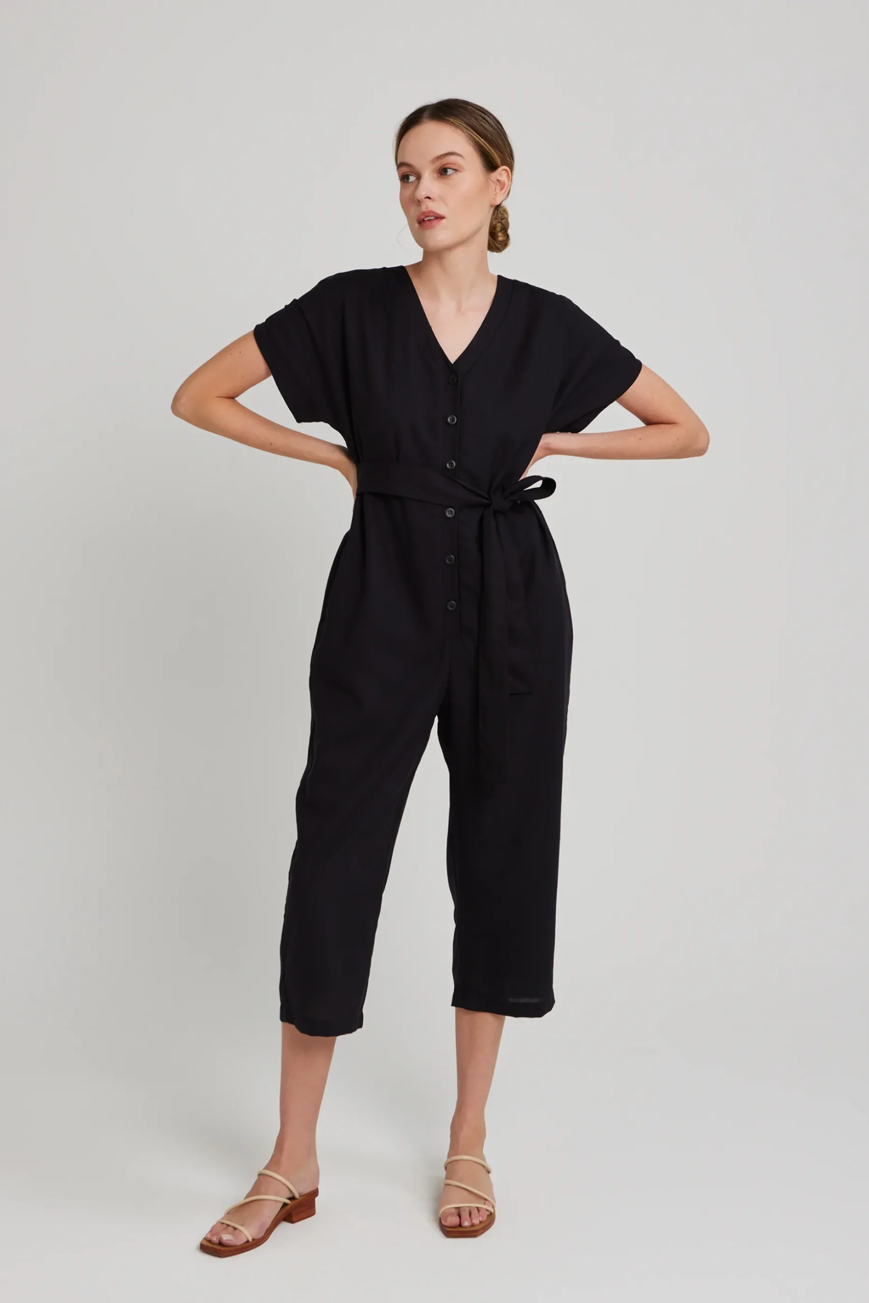Viscose V-Neck Jumpsuit