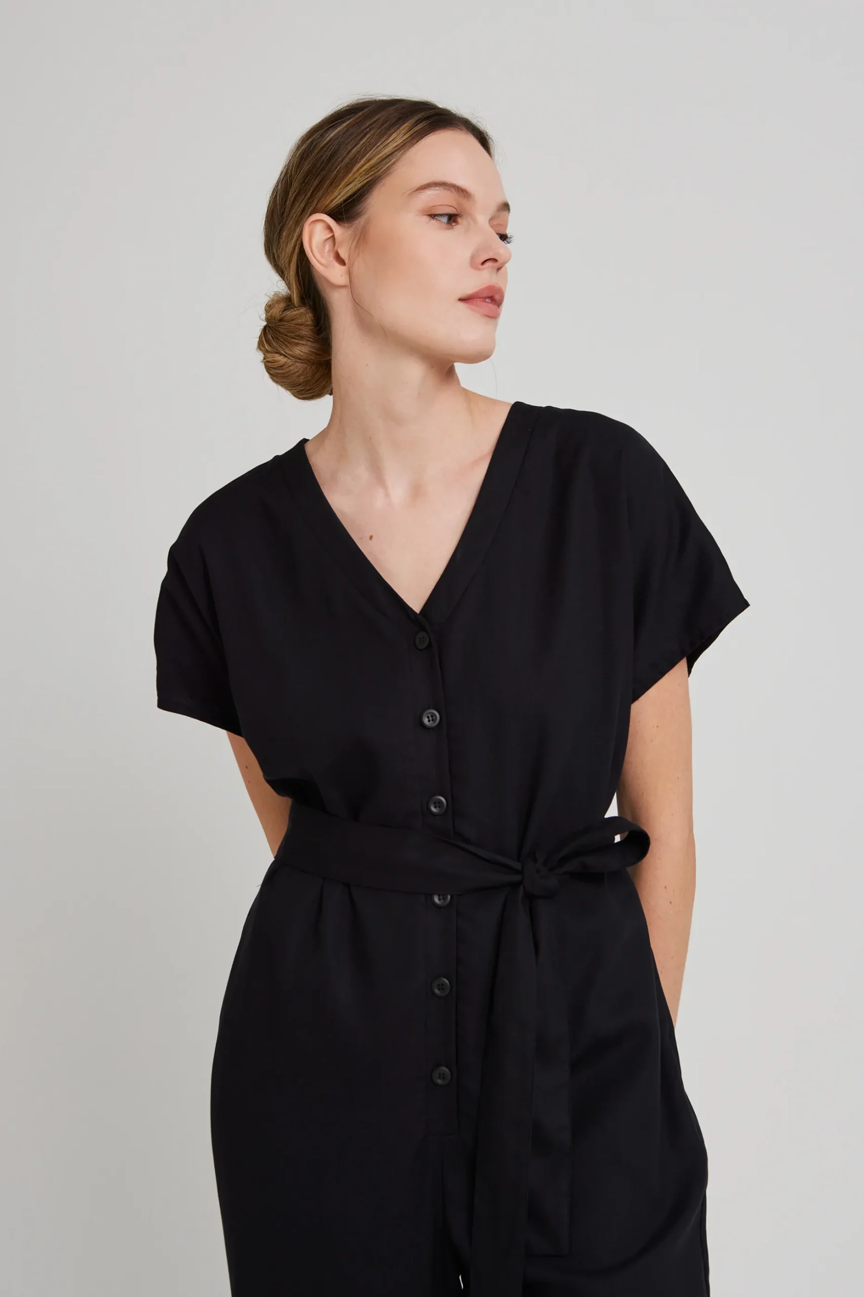 Viscose V-Neck Jumpsuit