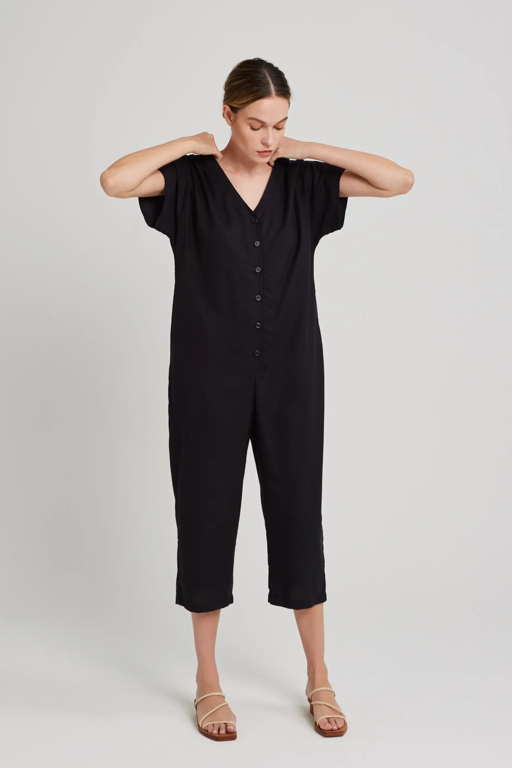 Viscose V-Neck Jumpsuit