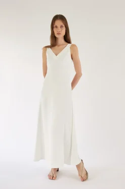V-Neck Asymmetrical Drape Dress