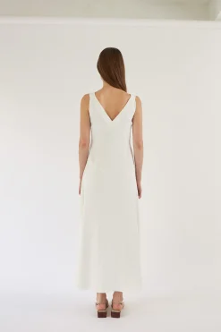 V-Neck Asymmetrical Drape Dress
