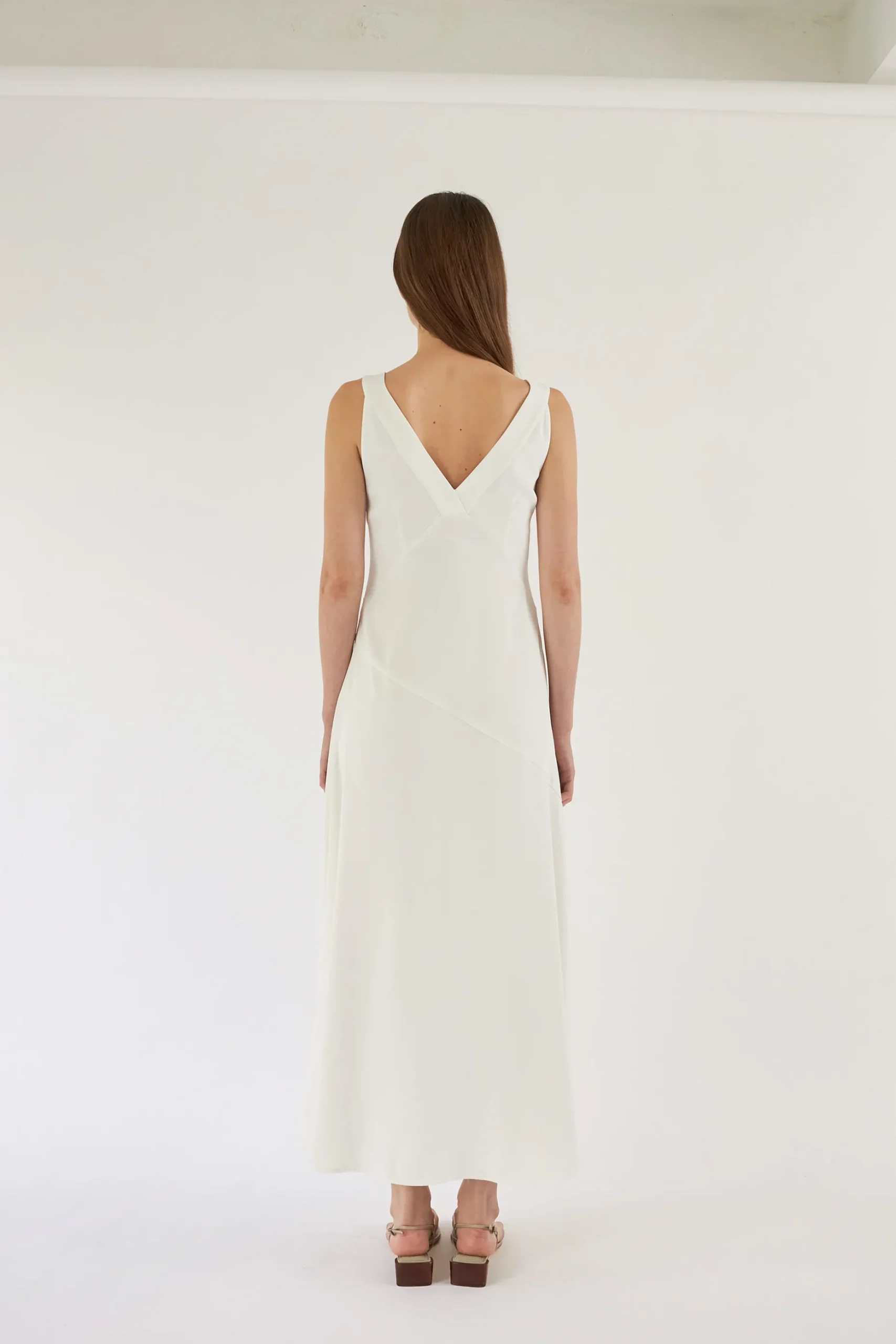 V-Neck Asymmetrical Drape Dress