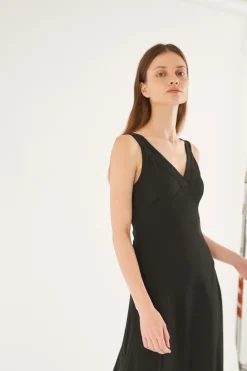V-Neck Asymmetrical Drape Dress