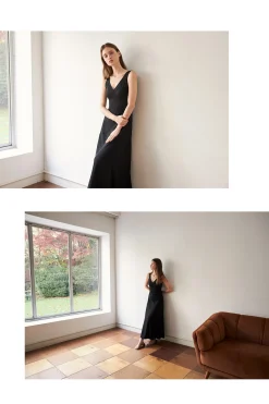 V-Neck Asymmetrical Drape Dress