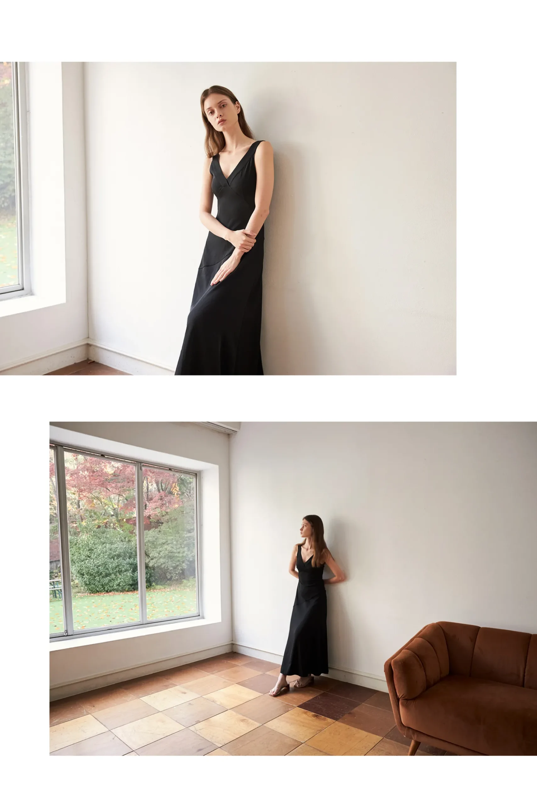 V-Neck Asymmetrical Drape Dress