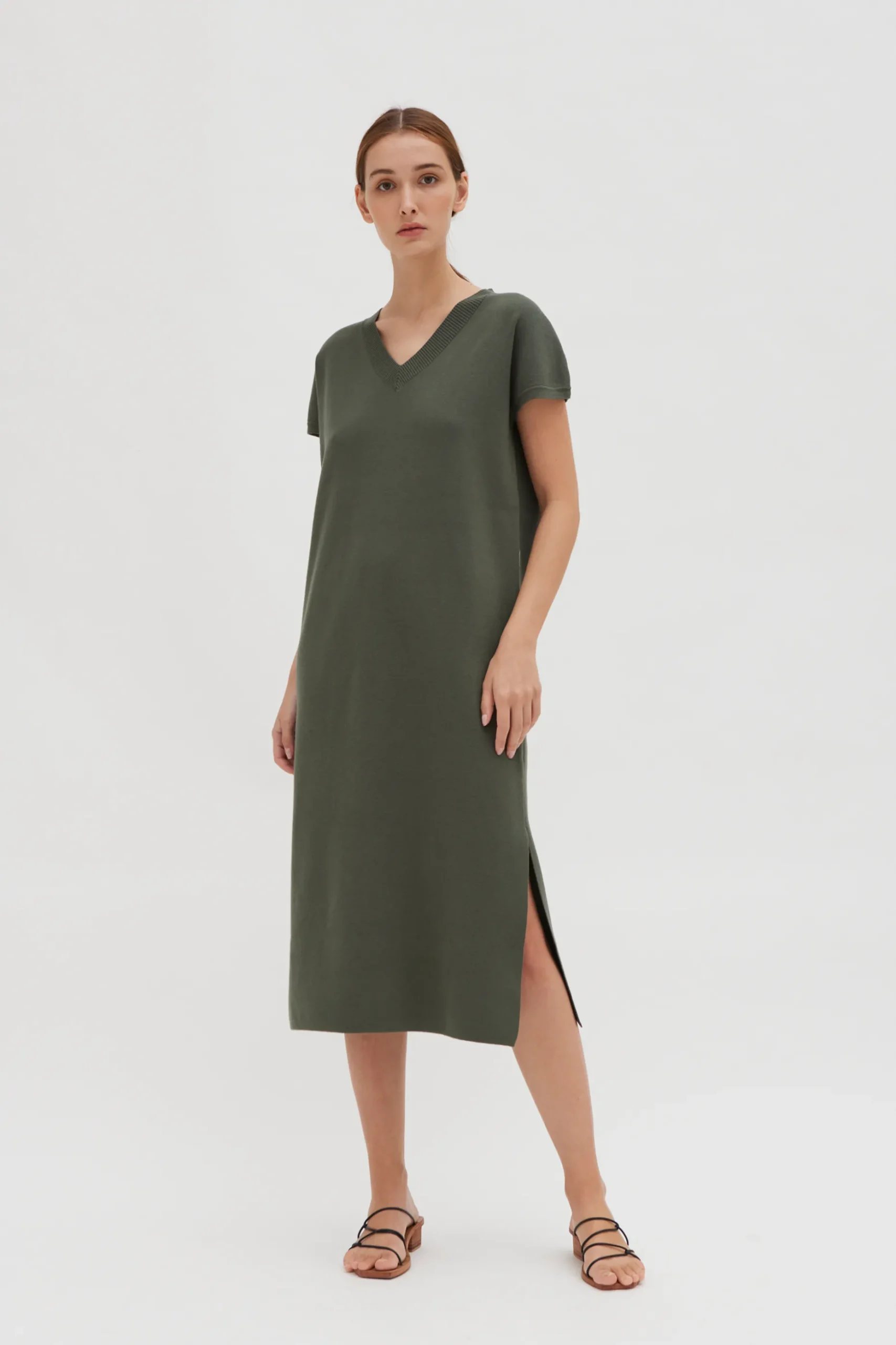 V-Neck Knit Dress