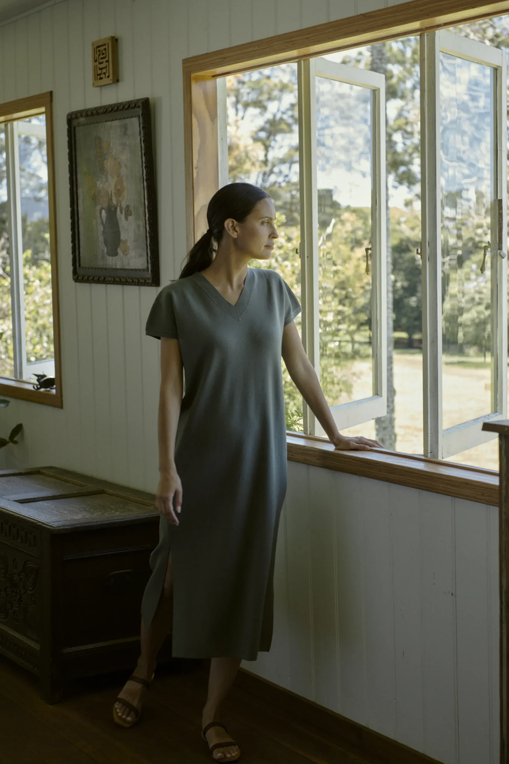 V-Neck Knit Dress