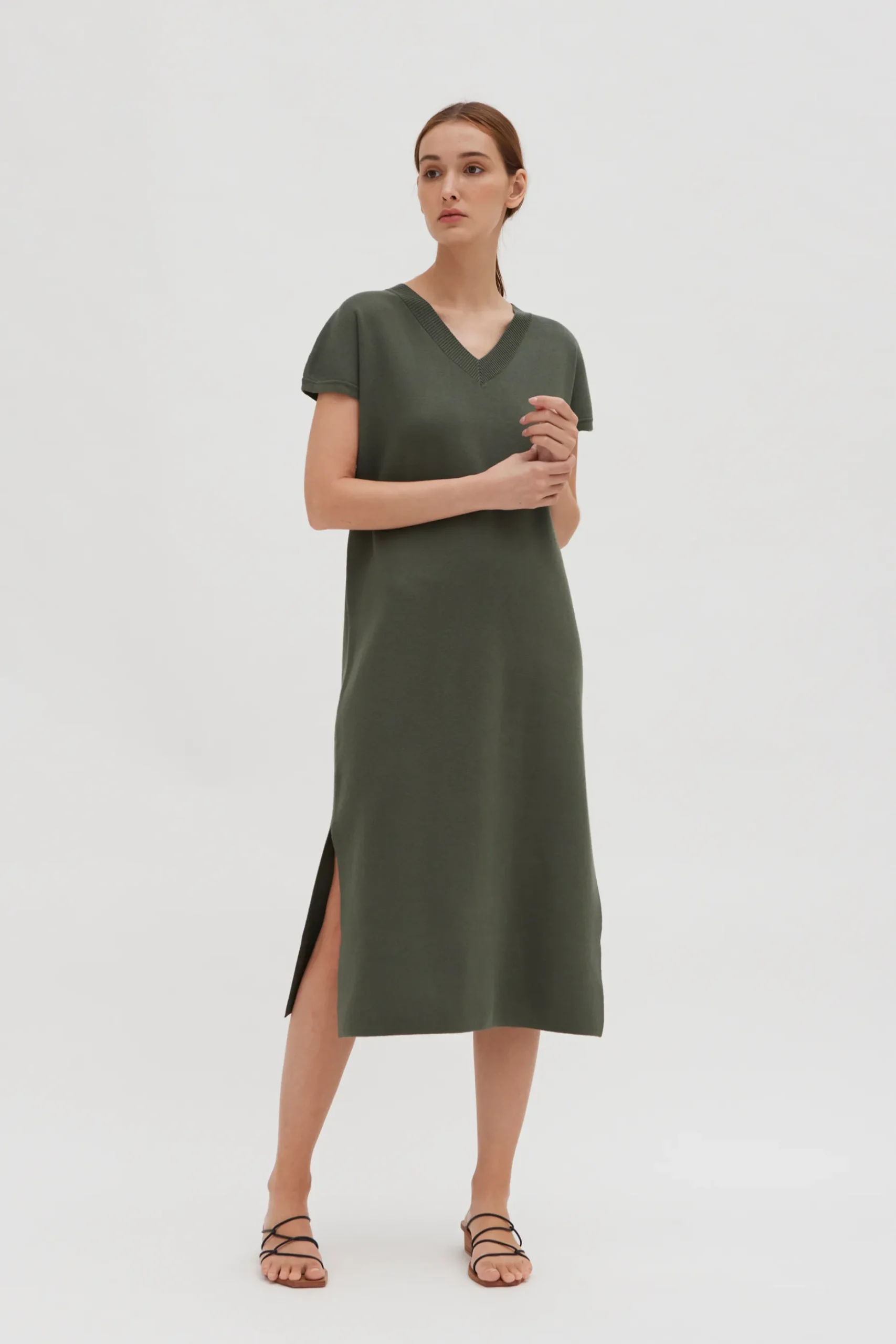 V-Neck Knit Dress