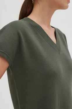 V-Neck Knit Dress