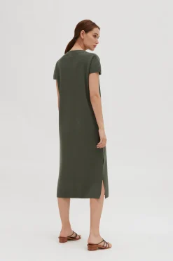 V-Neck Knit Dress